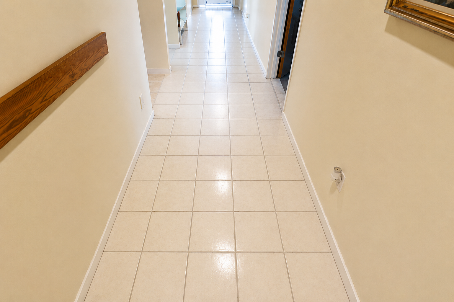 Tile floor after cleaning